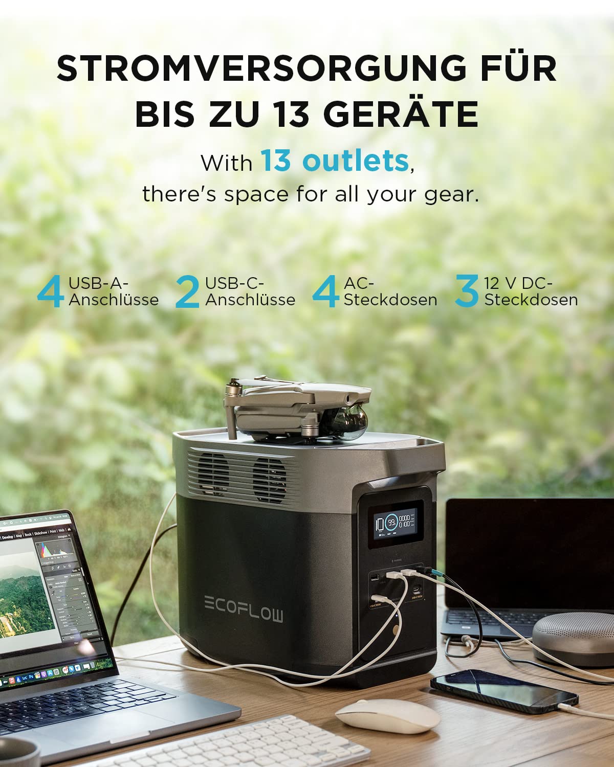 EcoFlow DELTA 2 Intelligenter Zusatzakku inkl. PowerStream Mikrowechselrichter EcoFlow DELTA 2 Intelligenter Zusatzakku inkl. PowerStream Mikrowechselrichter